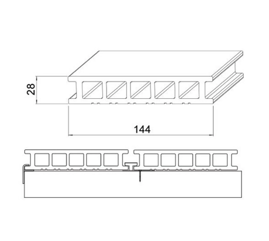 Террасная доска из ДПК Savewood Fagus тангенциальный распил бежевый